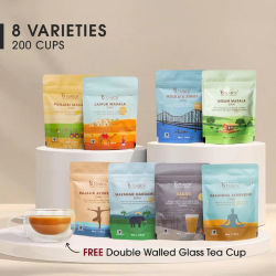 Hurry up Sale is Live Now Authentic Indian Chai Tea Trial Pack (Free Duple Glass Teacup)