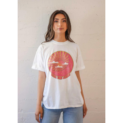 HURRY Up Labor Day Sale IS Live Now  Rise and Sunshine White Boyfriend Tee