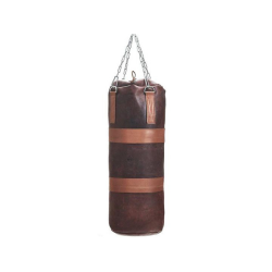 Save More on Hot Deals RETRO HERITAGE BROWN LEATHER HEAVY PUNCHING BAG, TAN TRIM (UN-FILLED)