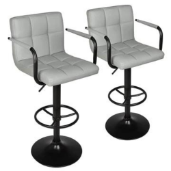 Grab Now Discounts on Hot Deals ADJUSTABLE SQUARE BAR STOOLS WITH ARM REST (SET OF 2)