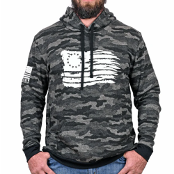 GET Exclusive Discounts on Mens Betsy Ross Black Camo Hoodie